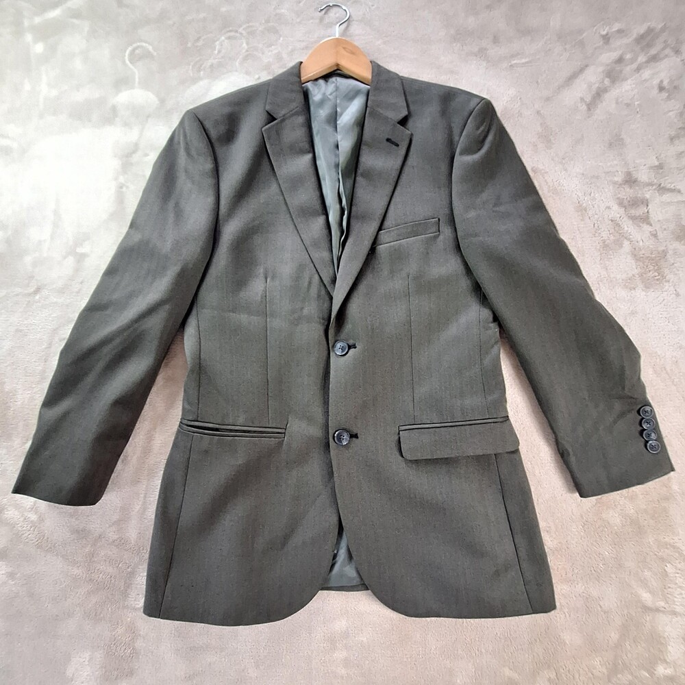 Topman Blazer Mens 40R Skinny Fit Suit Jacket Herringbone Two Button Classic